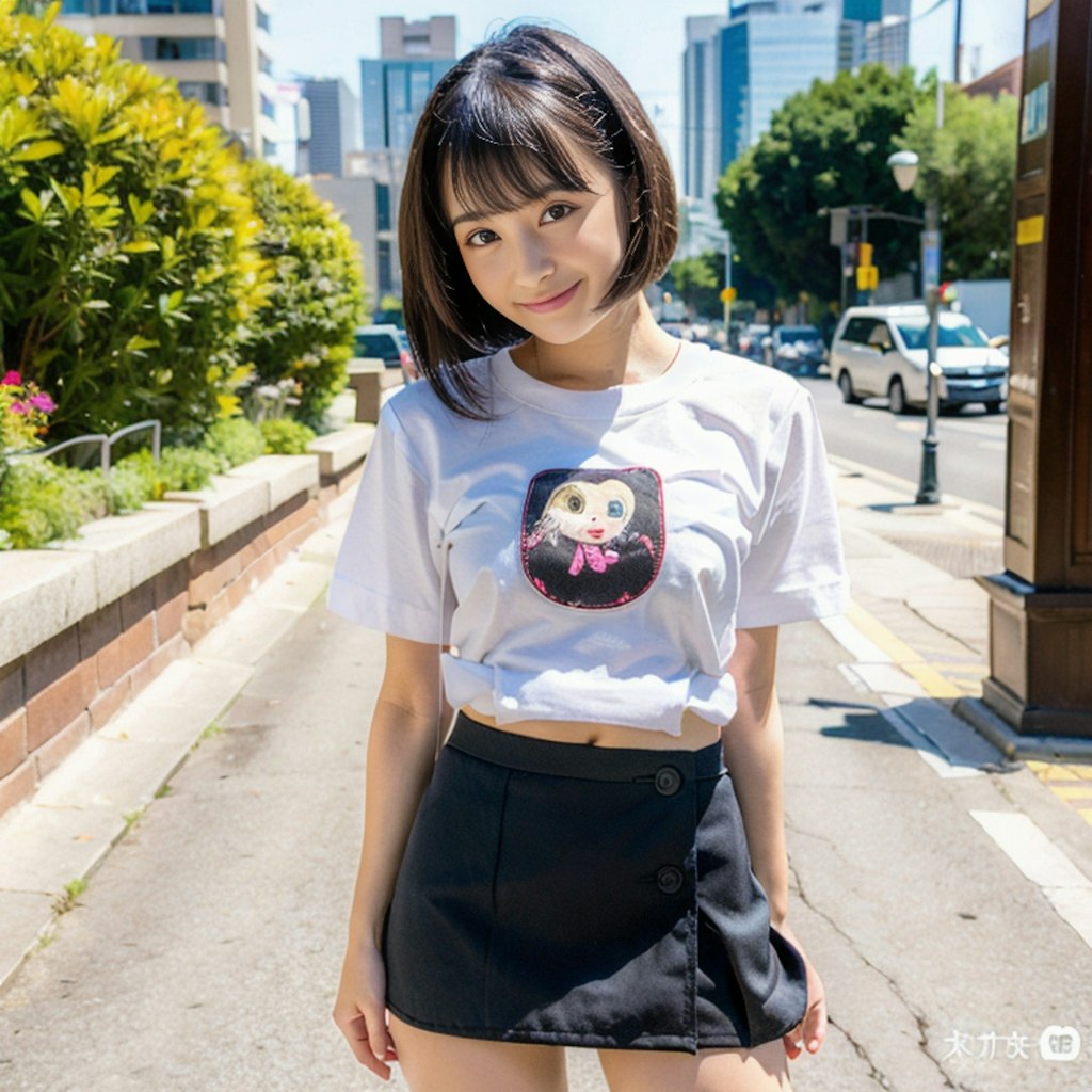 白Tシャツ女子集①