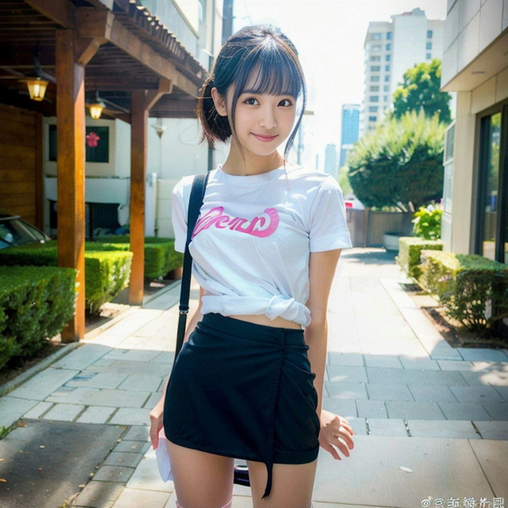 白Tシャツ女子集①