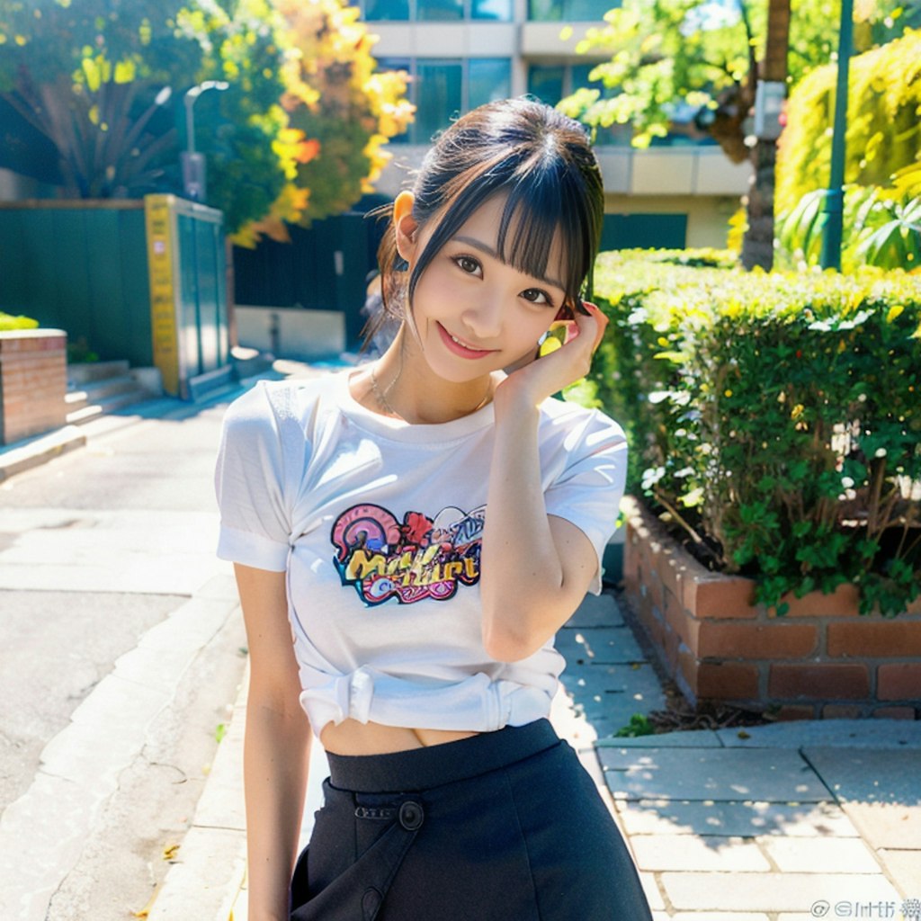 白Tシャツ女子集①