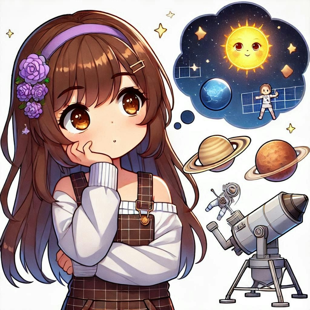 宇宙に思いを馳せる女の子