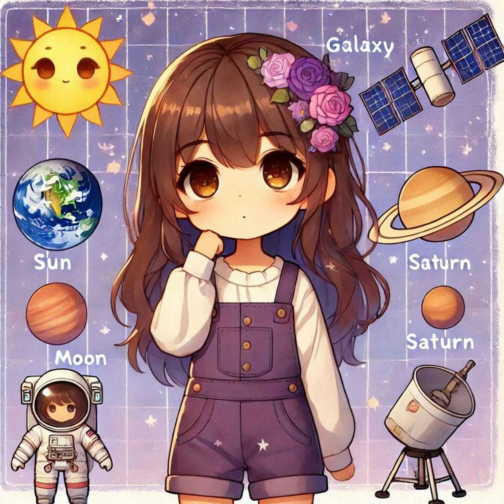 宇宙に思いを馳せる女の子