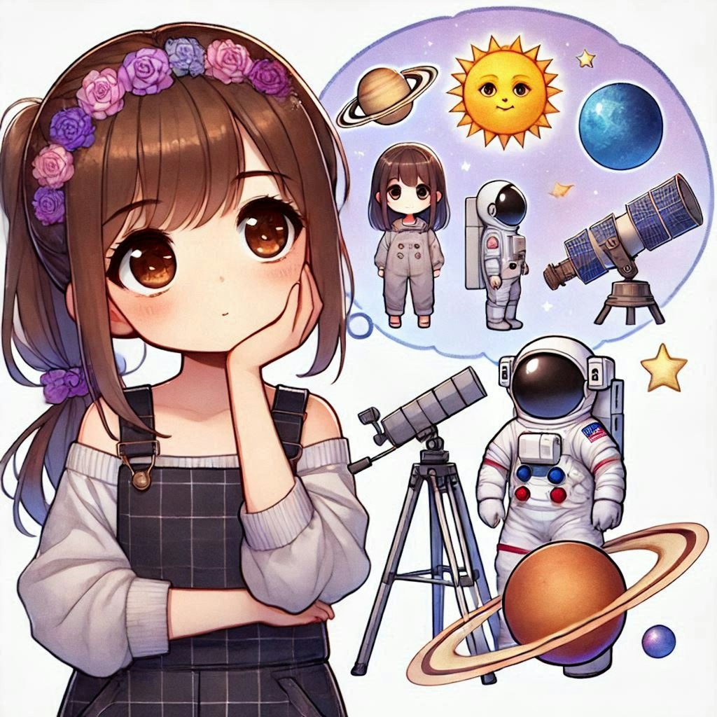 宇宙に思いを馳せる女の子