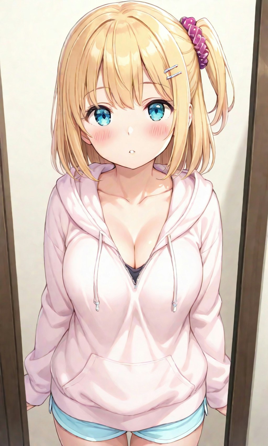 金髪ポニテパーカー