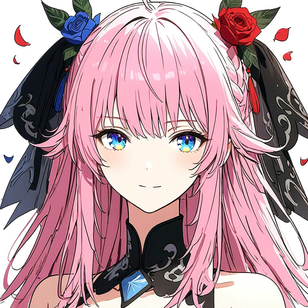 SEEKER： pink hair and blue eyes