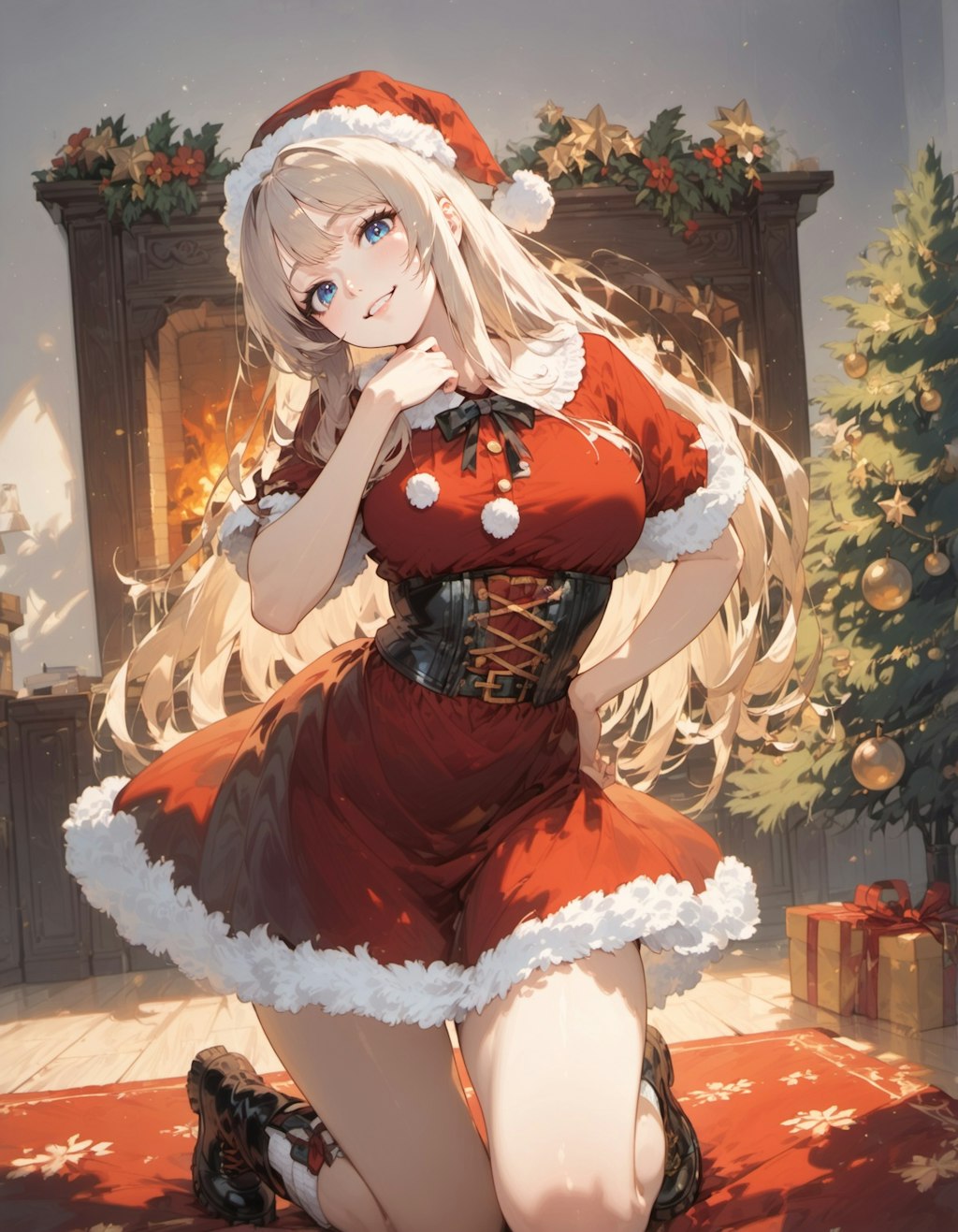 dressed as santa claus