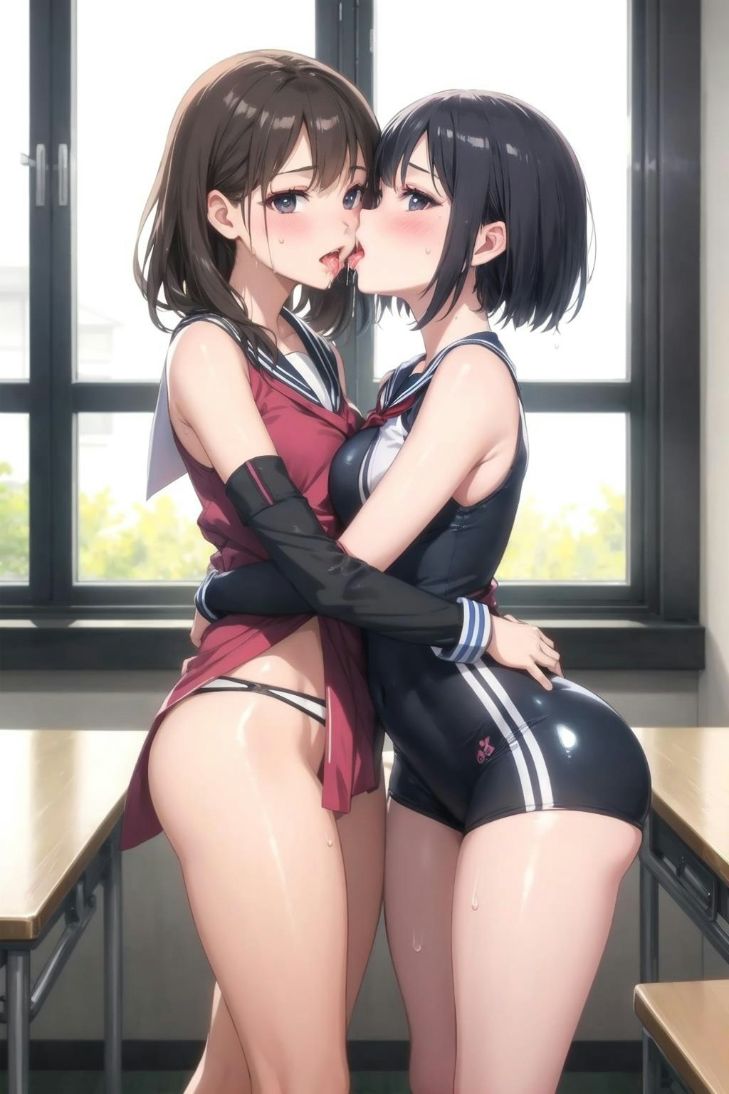 百合女子高生のベロチュー