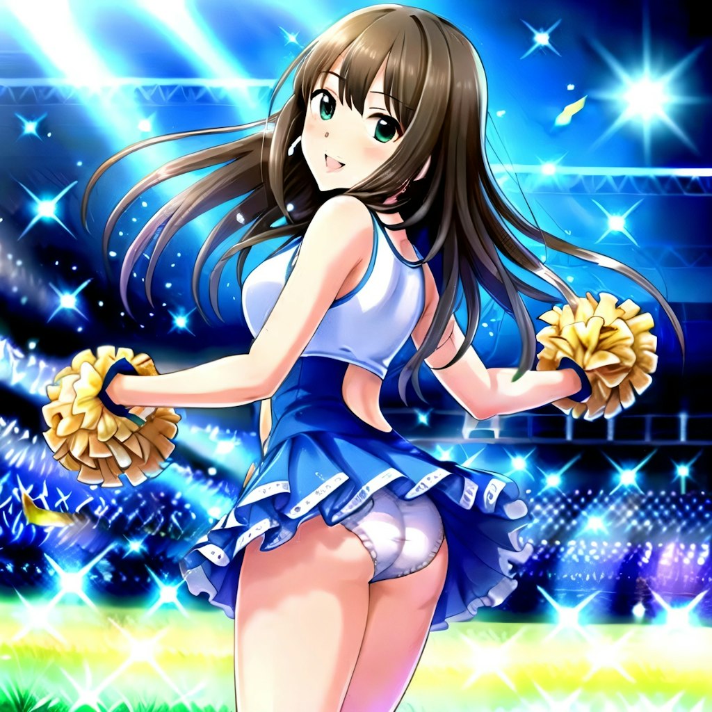 黒髪ロングでチア衣装の少女２７