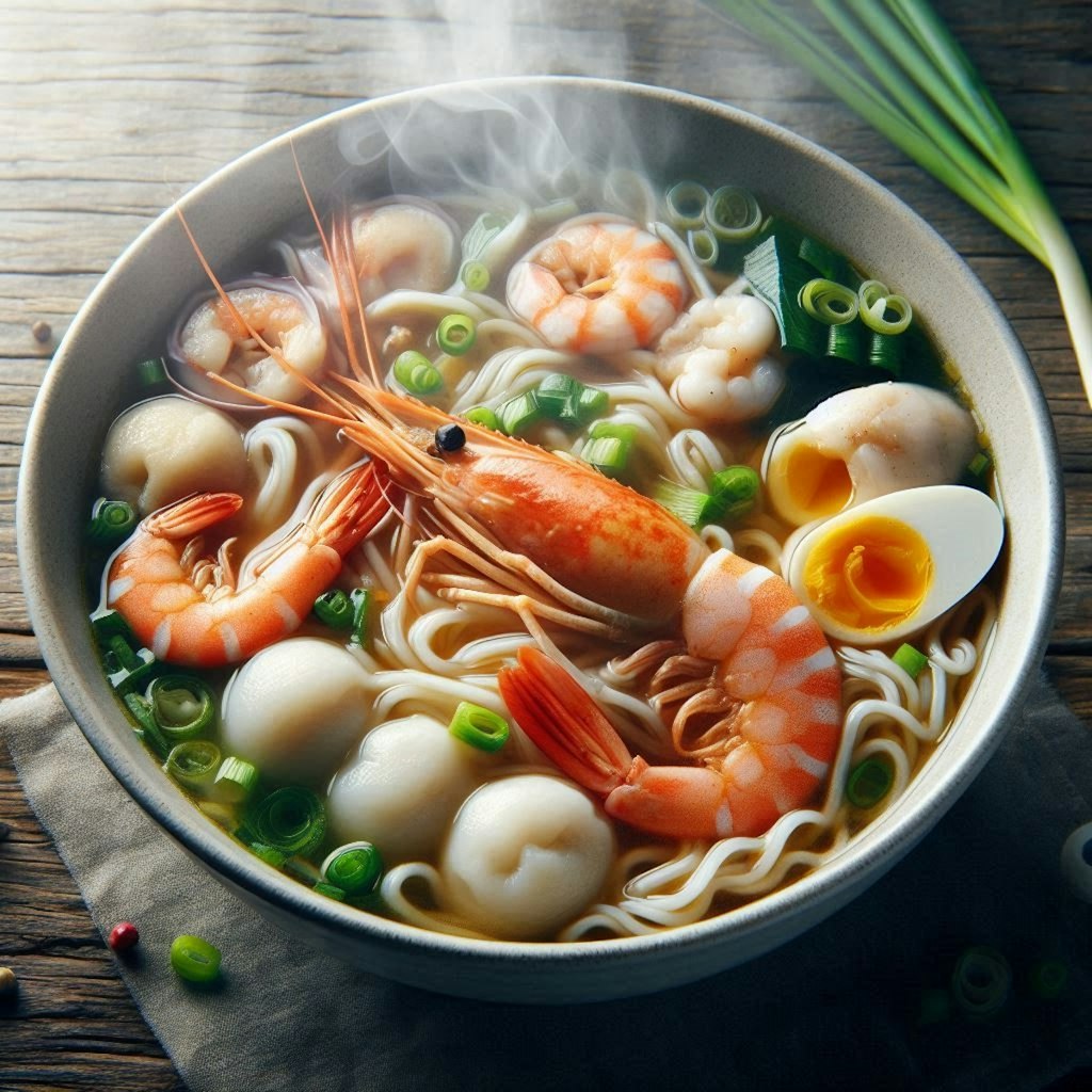 没にされたseafood noodle