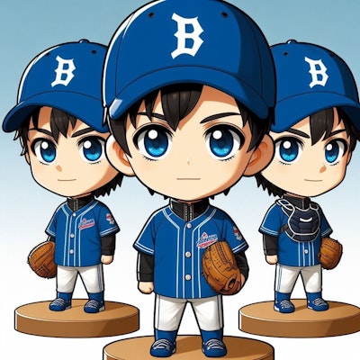 野球チームの「ボブルヘッド人形」セット