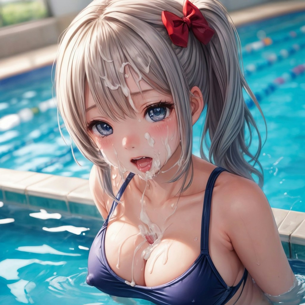 水面から出てきた女の子にどさくさに紛れてぶっかけたら思いのほか大量に出たので大惨事になった