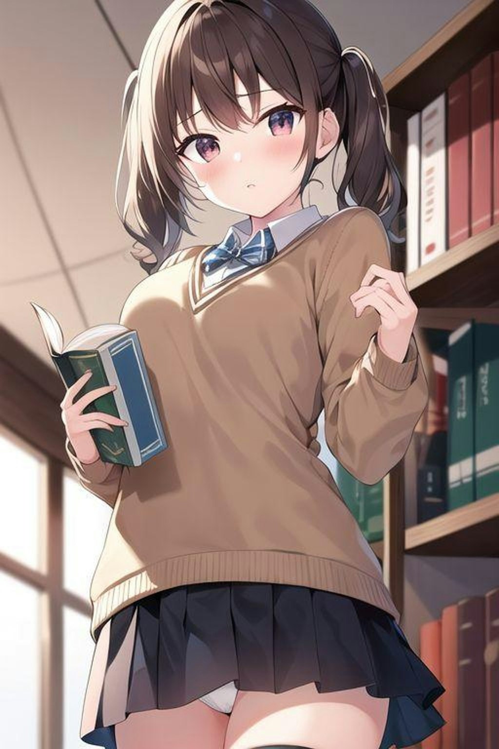 図書室でパンチラ