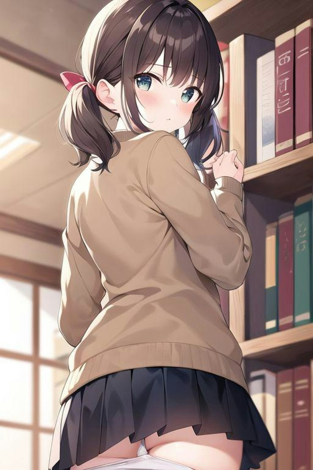 図書室でパンチラ