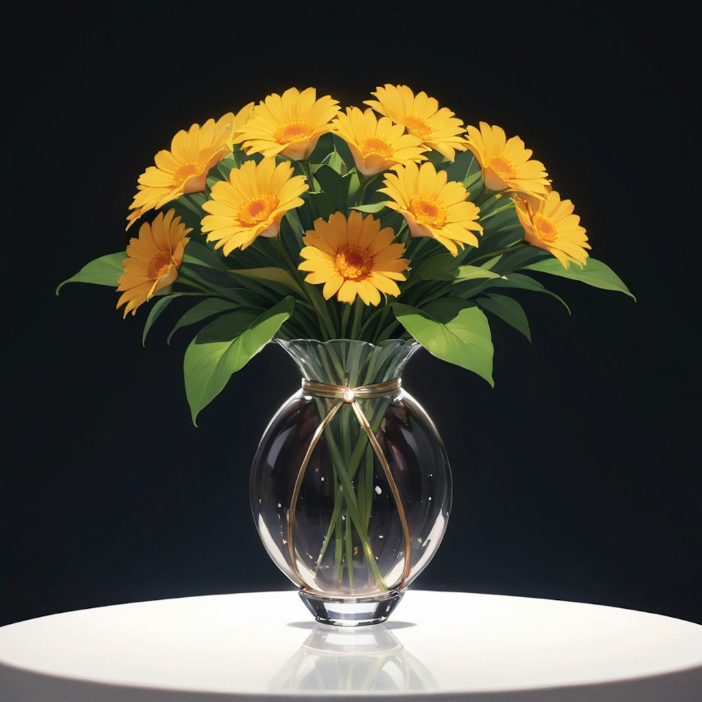 黄色い花ではなく花瓶がメインだったの