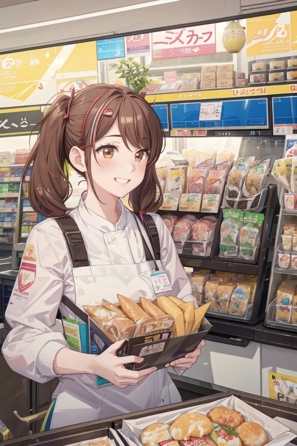 コンビニで働く女の子