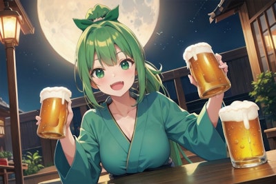 月とビール