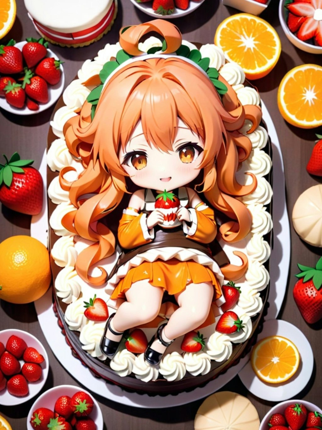 ケーキなオレンジ髪ちゃん