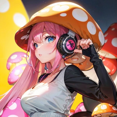 headphones inspired mushrooms