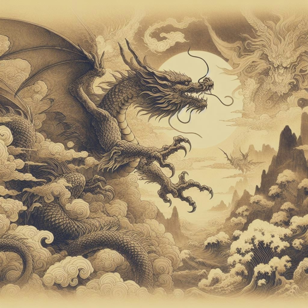 日本画風ドラゴン