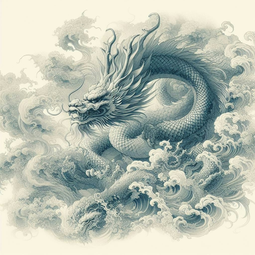 日本画風ドラゴン