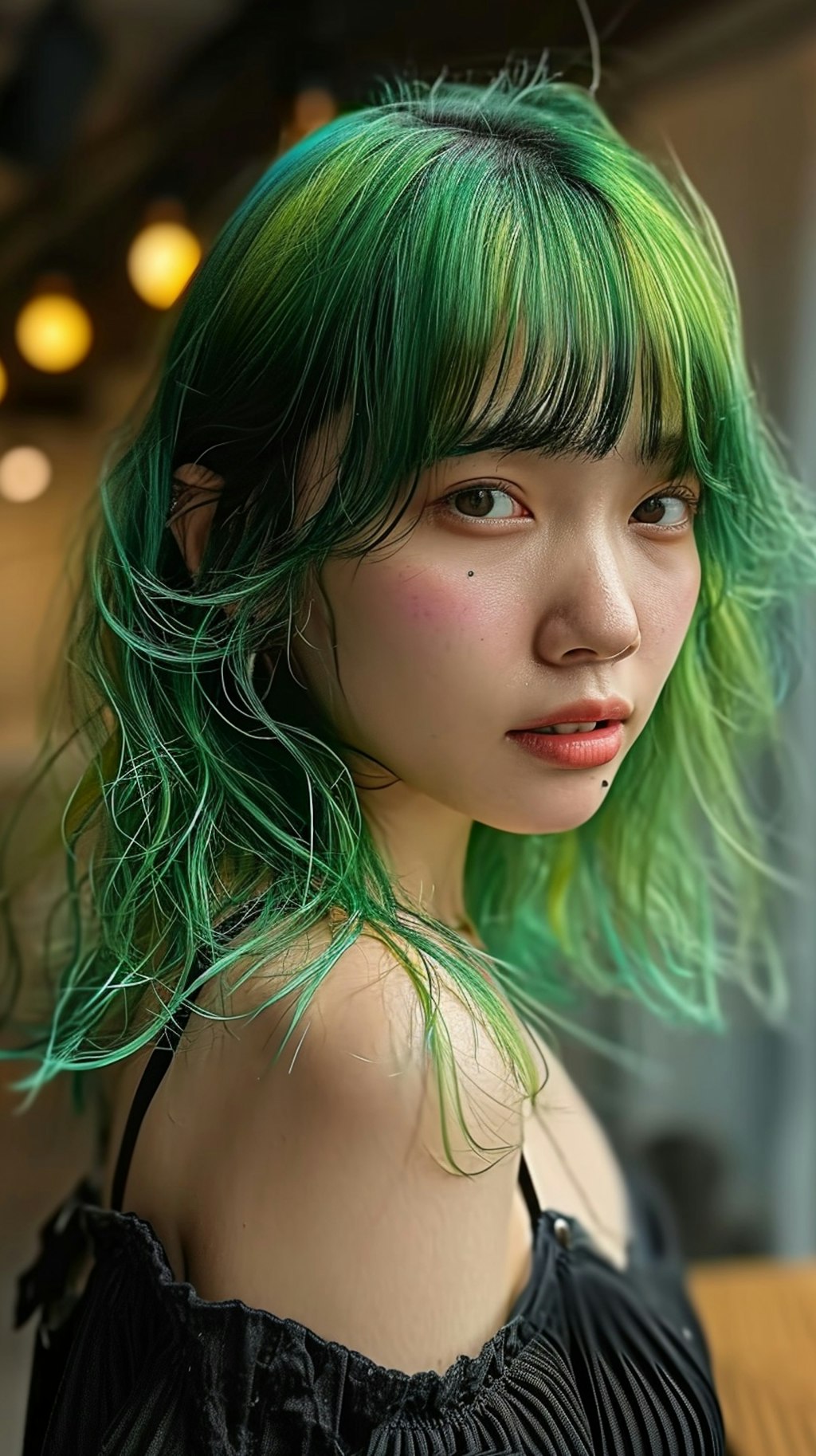 Green hair girl