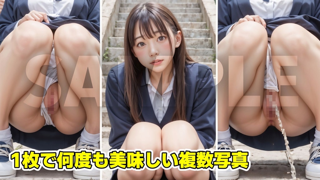 階段おしっこ3 女子校生ダイナミックビューティー【4K写真集＋顔動画】