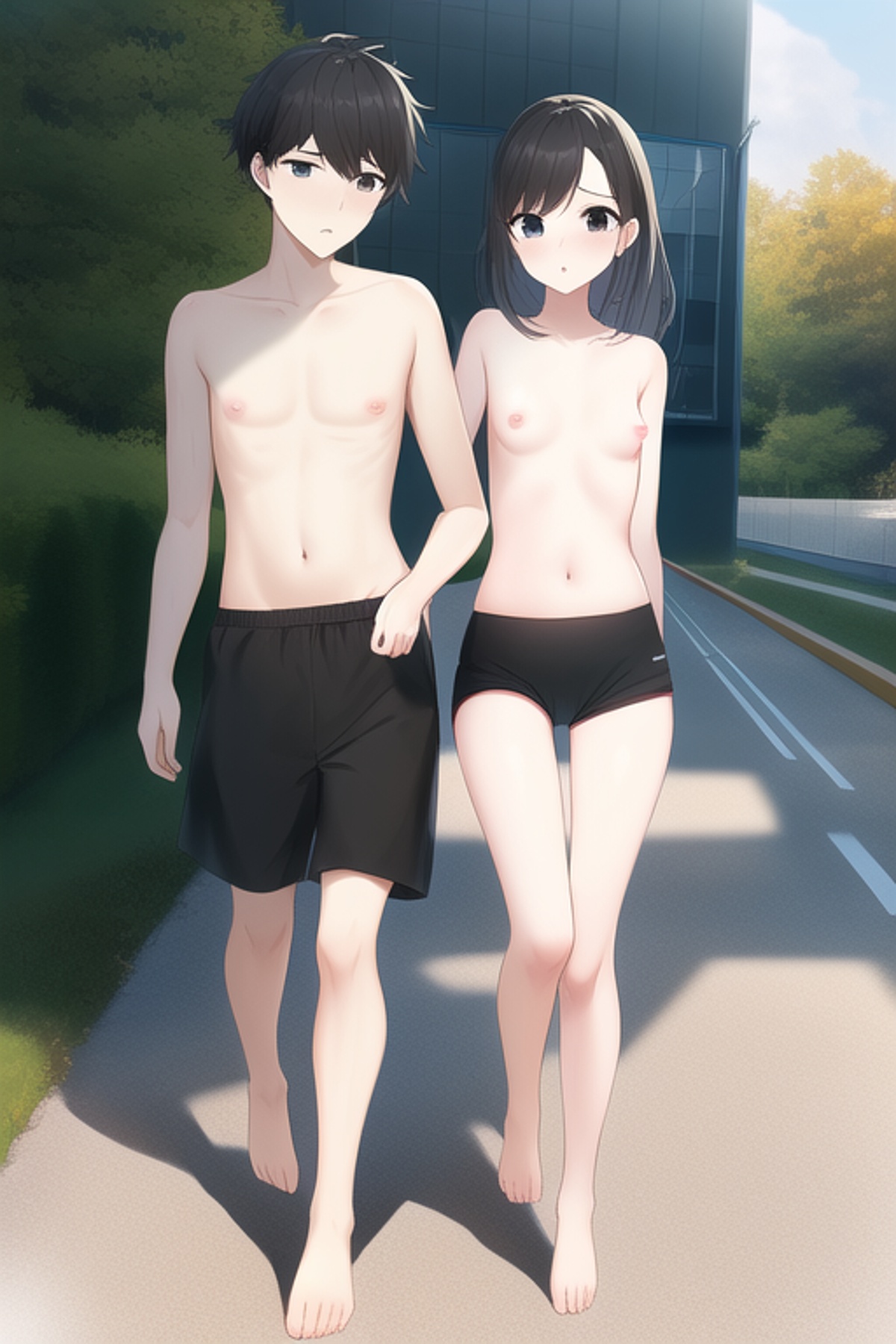 川遊び　上半身裸　ブルマ ブルマ一丁で上半身裸な体操服姿のトップレス画像 - 性癖エロ ...