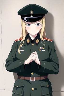 ソ連の軍服着た女の子