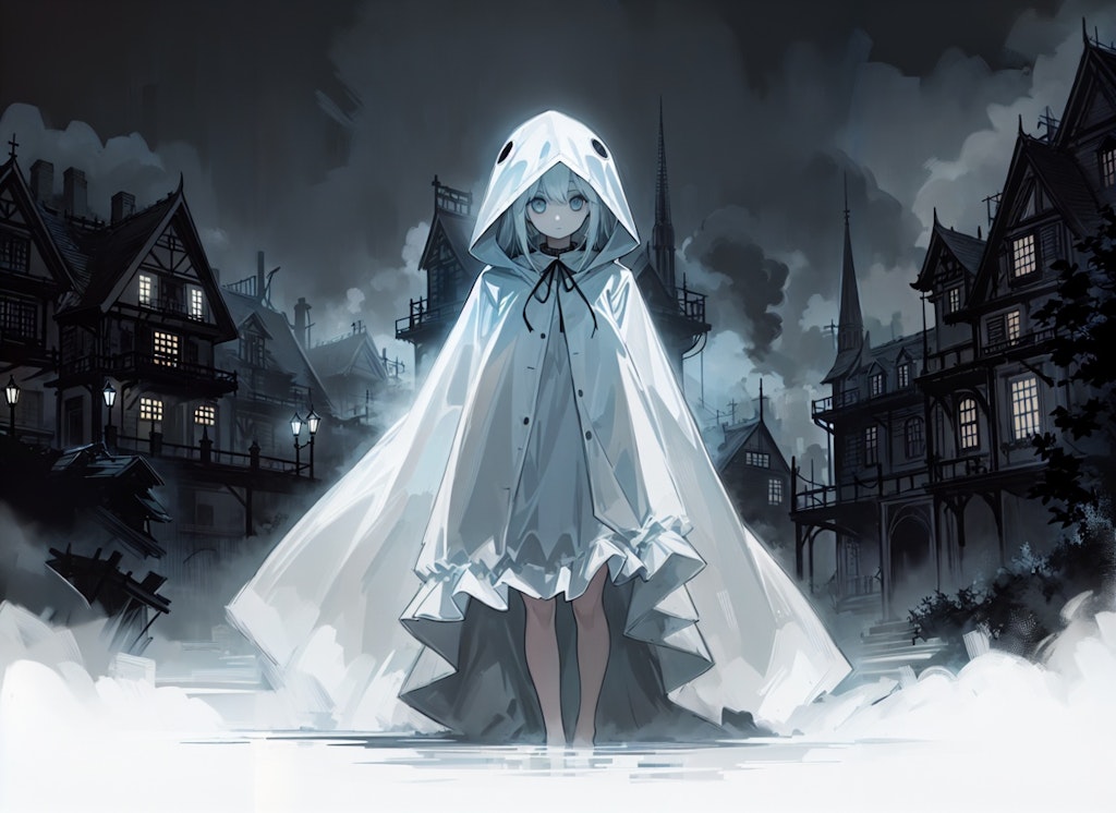 monochome ghost girl
