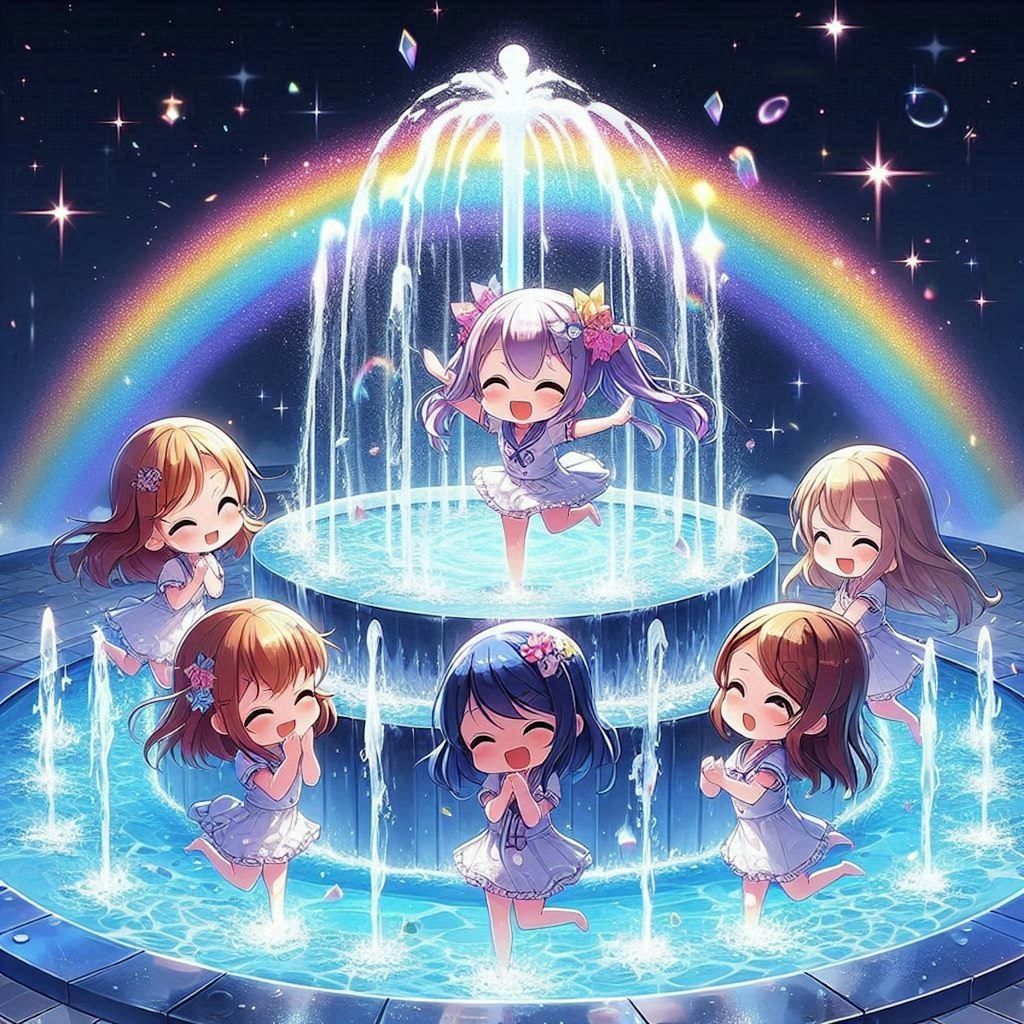 きらきら噴水遊び