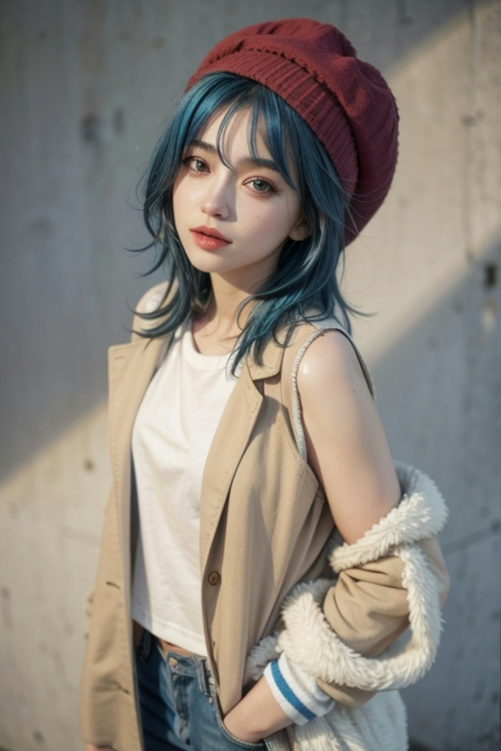 青髪の人