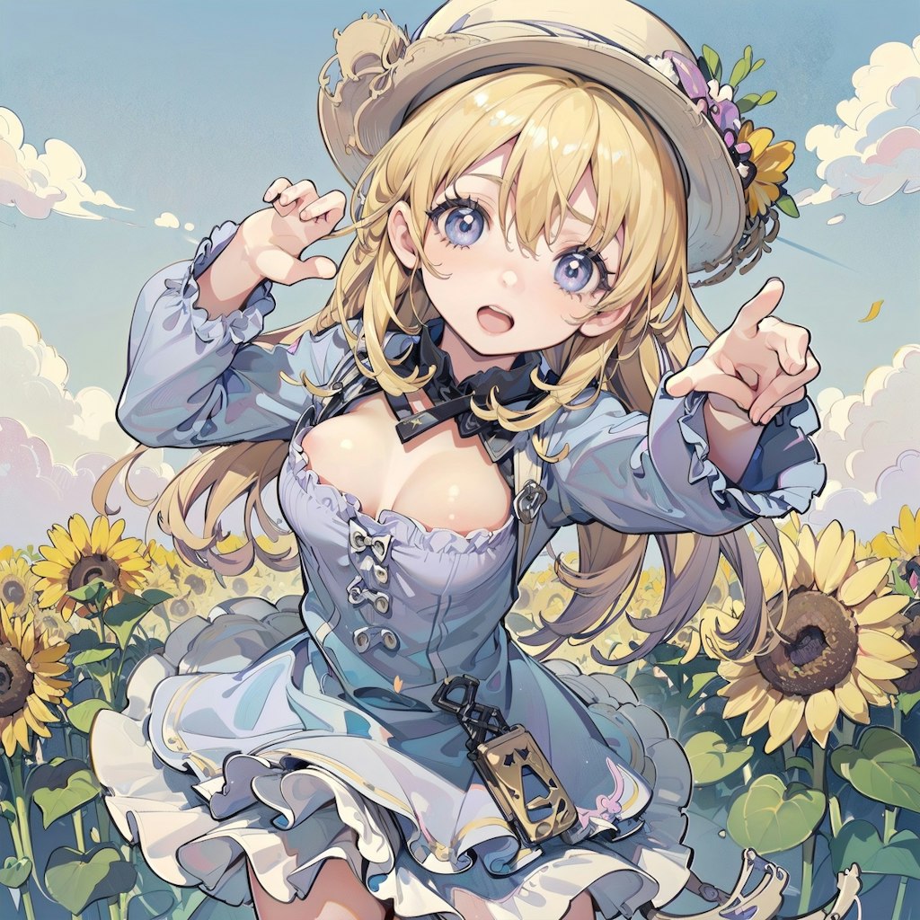 ひまわり畑，field of sunflowers