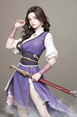 中華風の女剣士