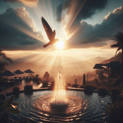 水と光と鳥