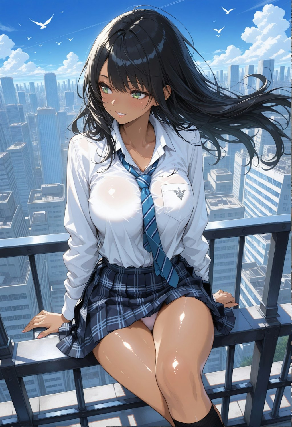 屋上パンチラ