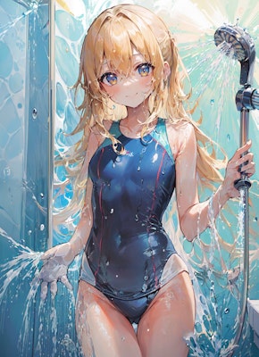シャワー水泳少女