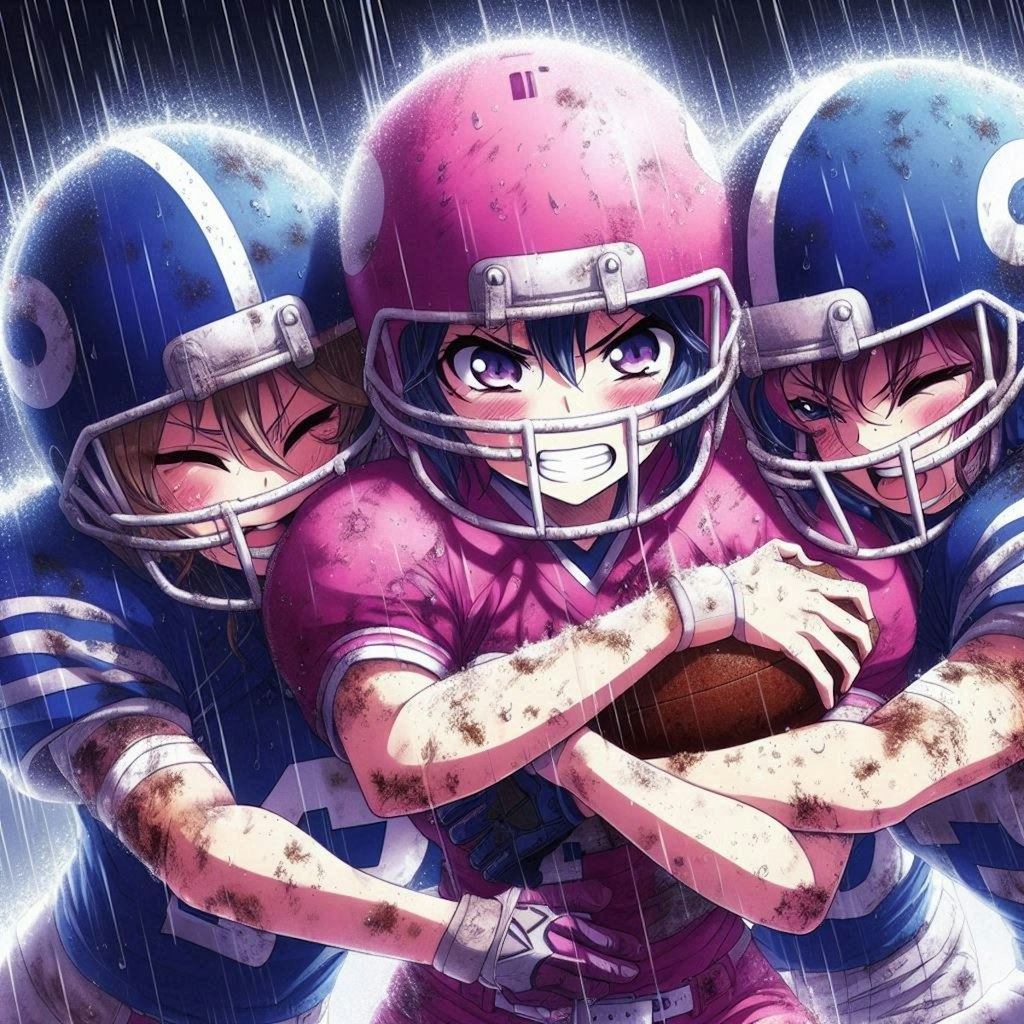 🏈泥まみれの女子アメフト 108