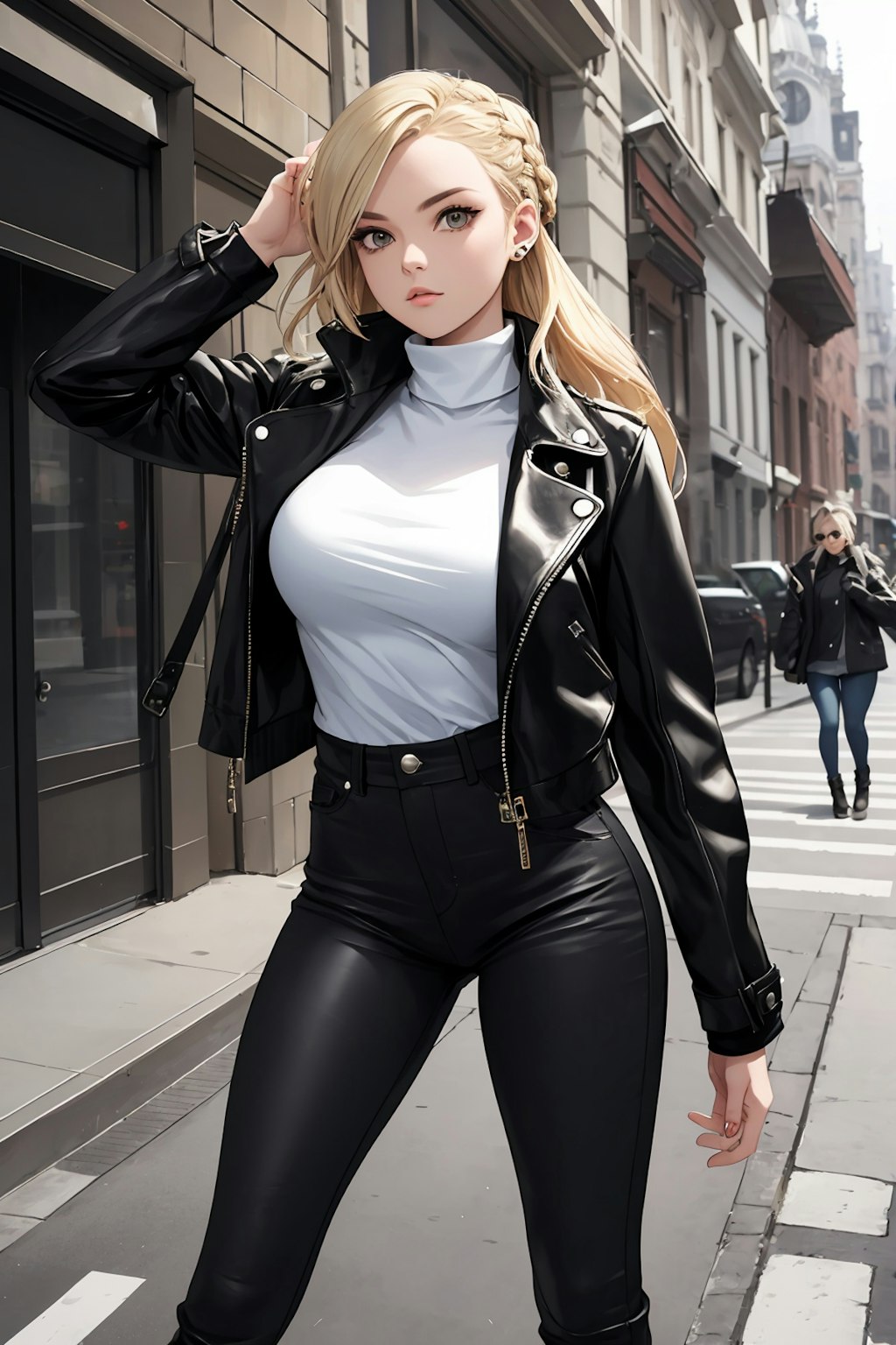 winter fashion,  leather jacket