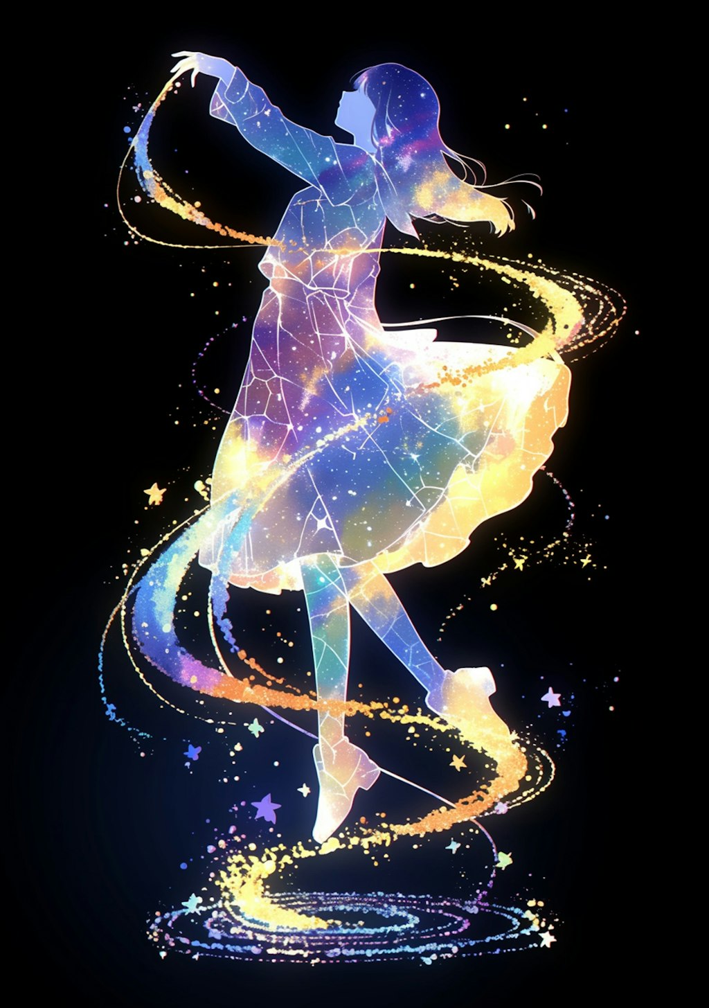 暗闇を彩る踊り模様