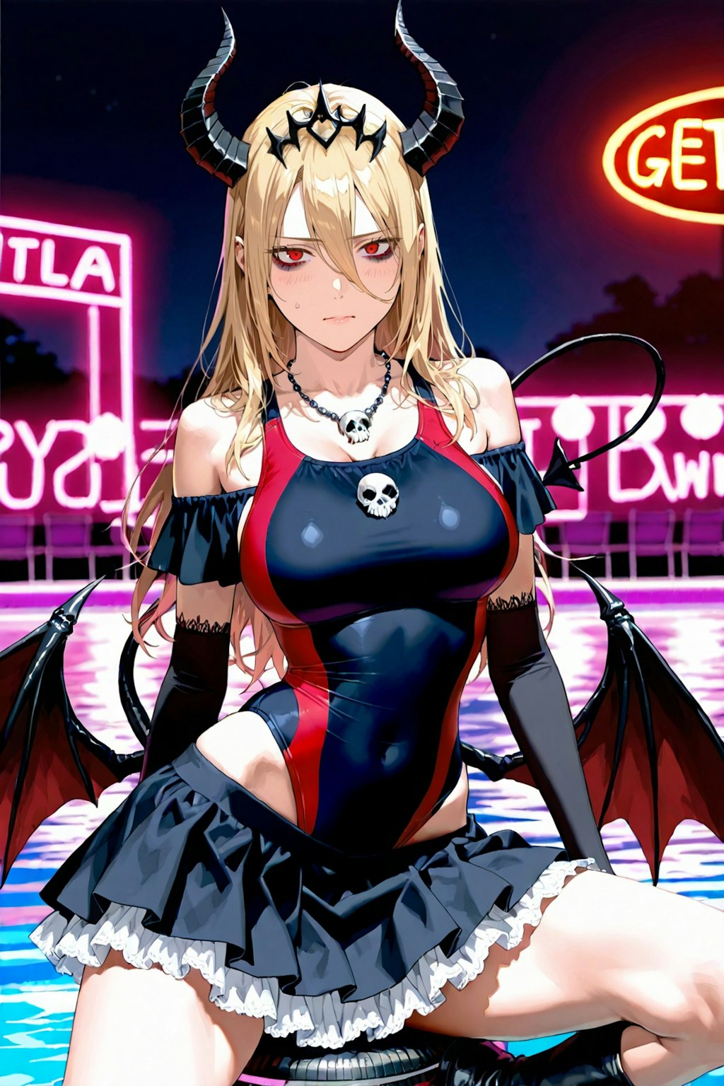 デモンズコスプレ競泳
