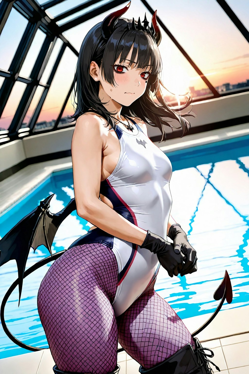 デモンズコスプレ競泳
