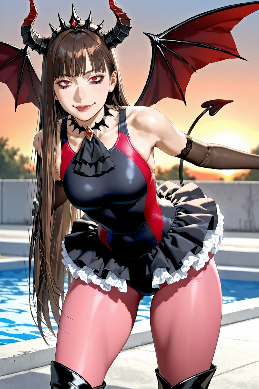 デモンズコスプレ競泳