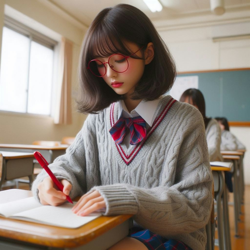 眼鏡女子 楓の学校生活