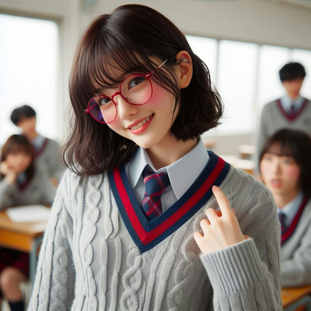 眼鏡女子 楓の学校生活