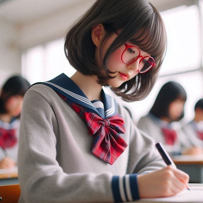 眼鏡女子 楓の学校生活