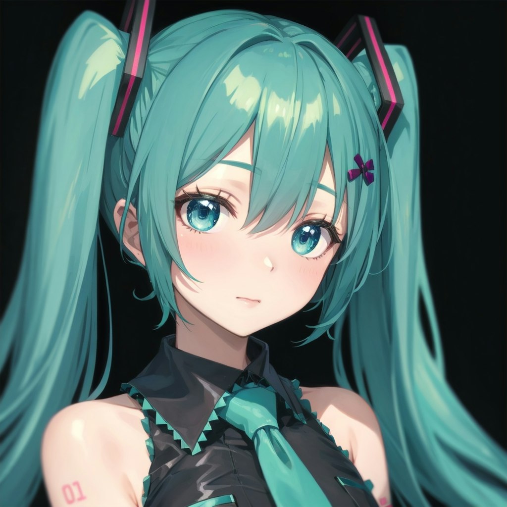 初音ミク、ヘッドショット