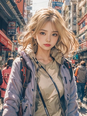 cute girl in the city