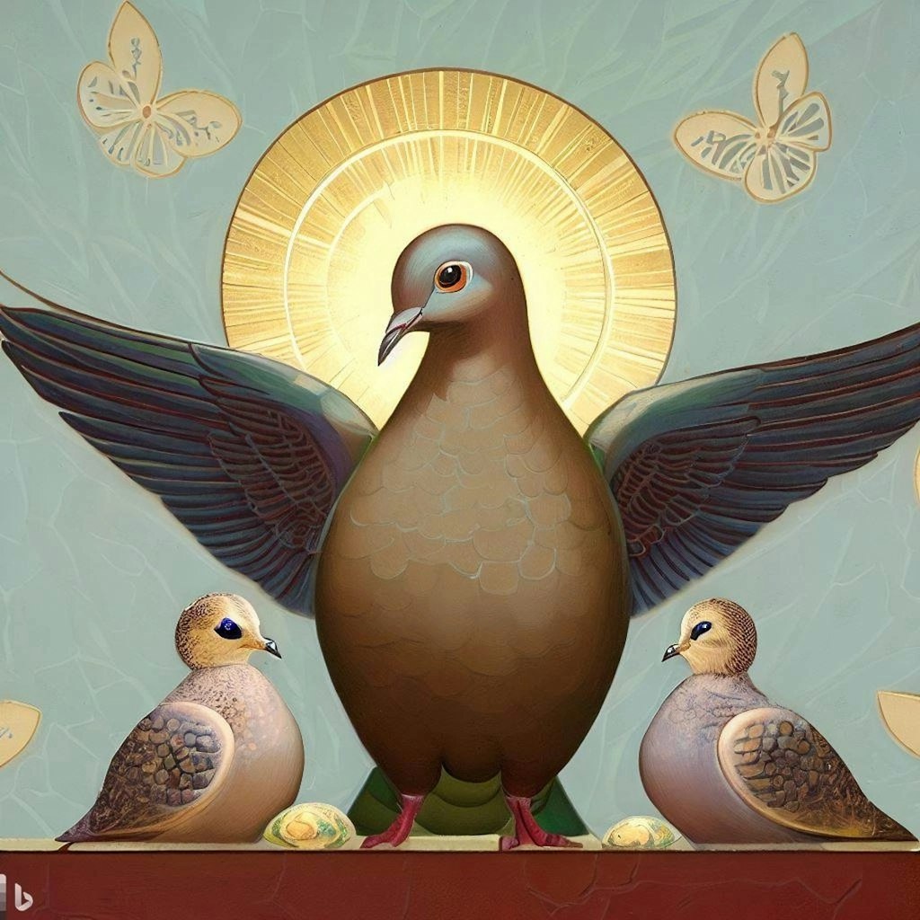 Birds on church mural