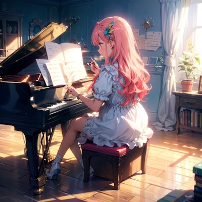 girl who is composing