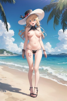 1girl on beach