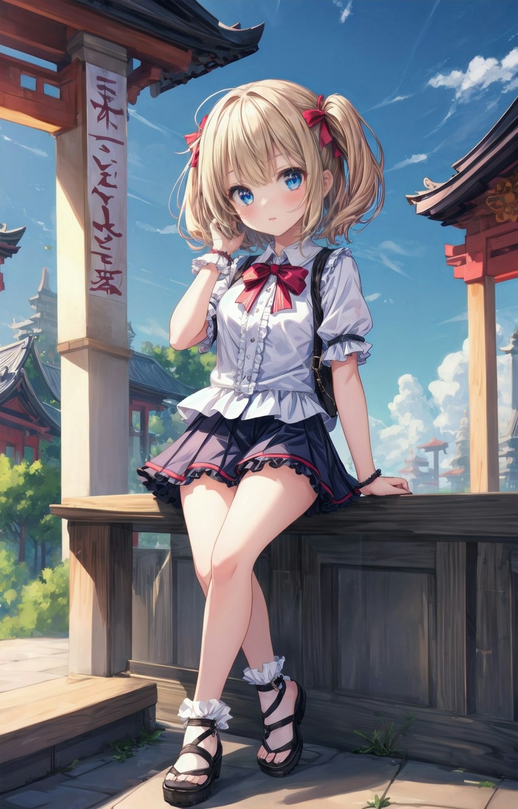 お寺の女の子 a girl at the temple